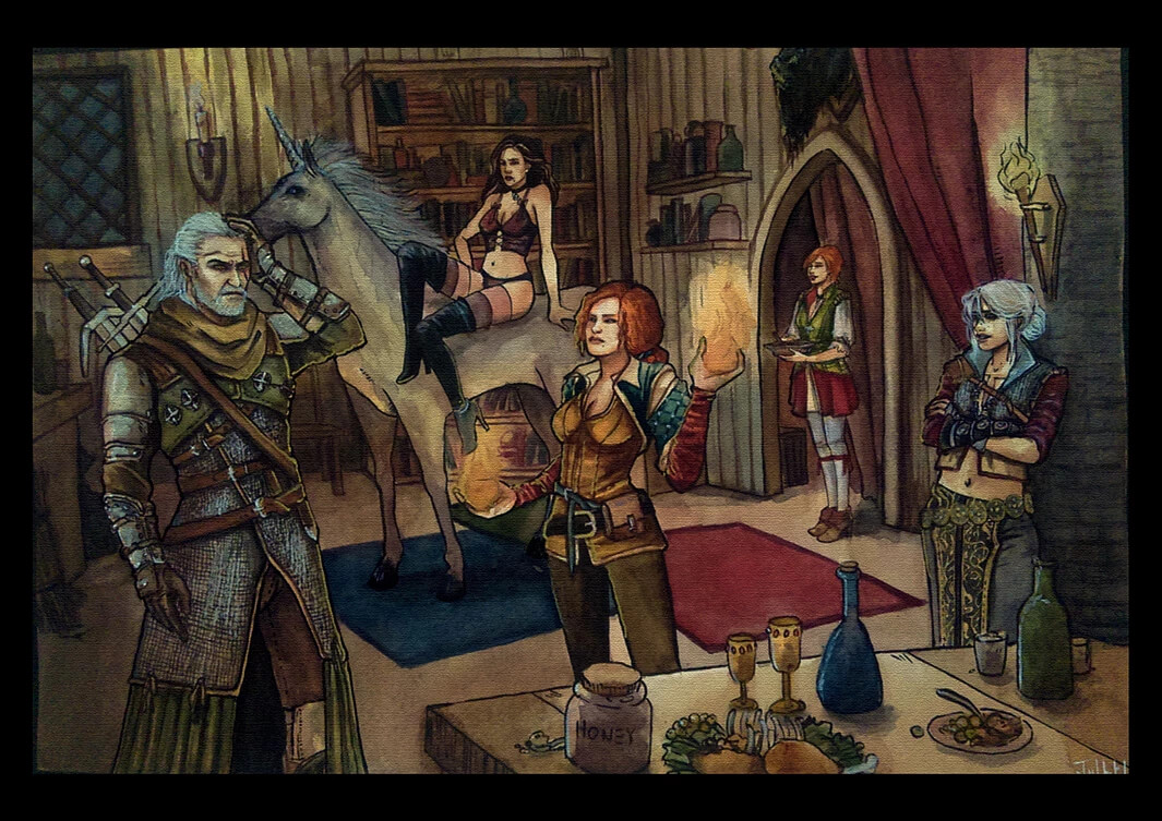 Смешная сцена из игры The Witcher 3