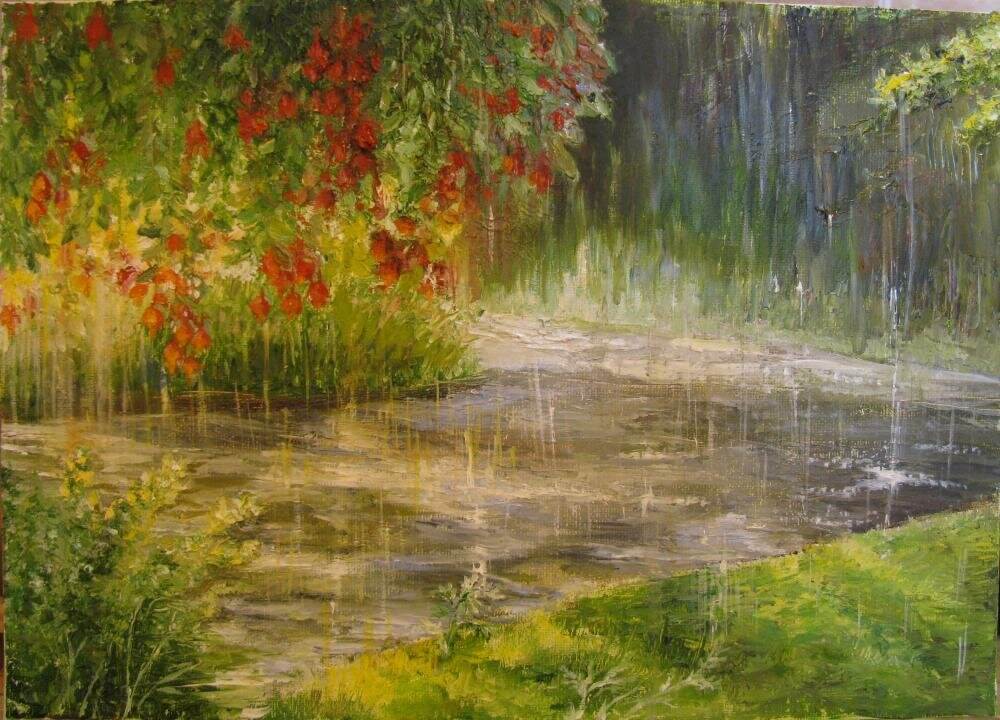 Дождь в лесу стих. Пейзаж дождь. Летний дождь в живописи.